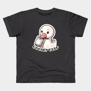 Goosey Gulp - The Quirky Milk-Drinking Goose Kids T-Shirt